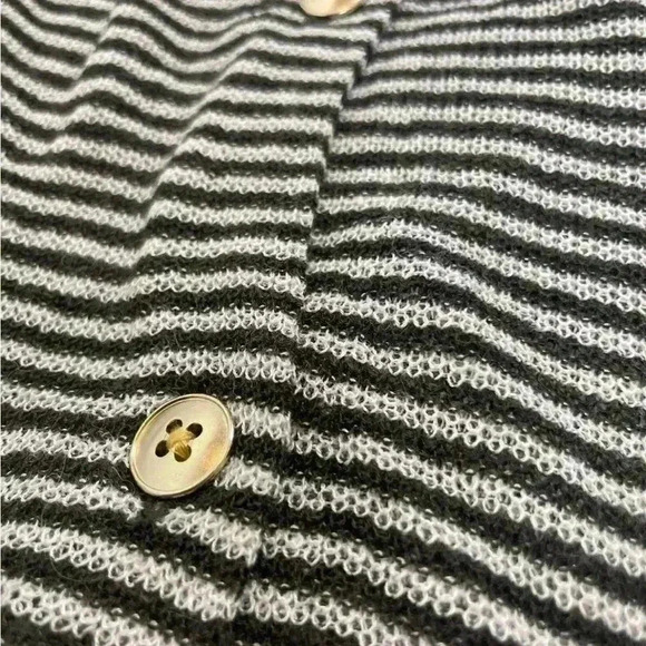 NEW LOFT Maxi Cardigan Women Size M Petite Green Striped Long Sleeve Knit Light - Picture 13 of 16